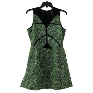 ENDLESS ROSE | Women’s Green/Black Back Zip Sleeveless A-Line Dress Size M